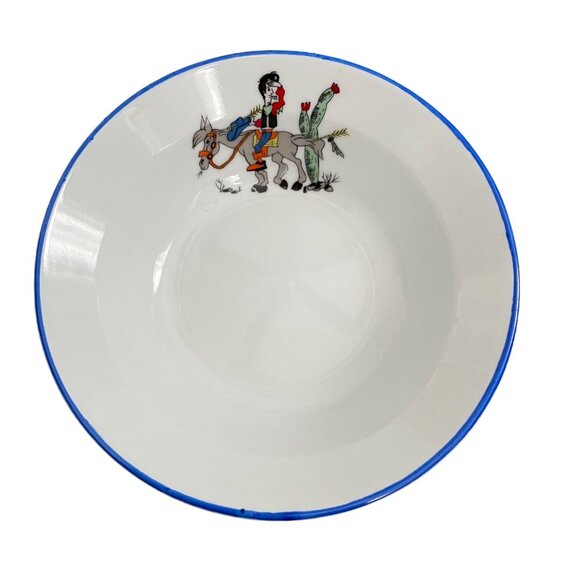 Vintage 1960s Gural Porselen Dishes Western Charro Turkish Rodeo Cowboy Ranch - Picture 10 of 16